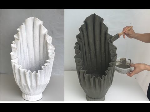 Cement Craft Ideas / Unique With Potted Plants Made From Rags And Cement