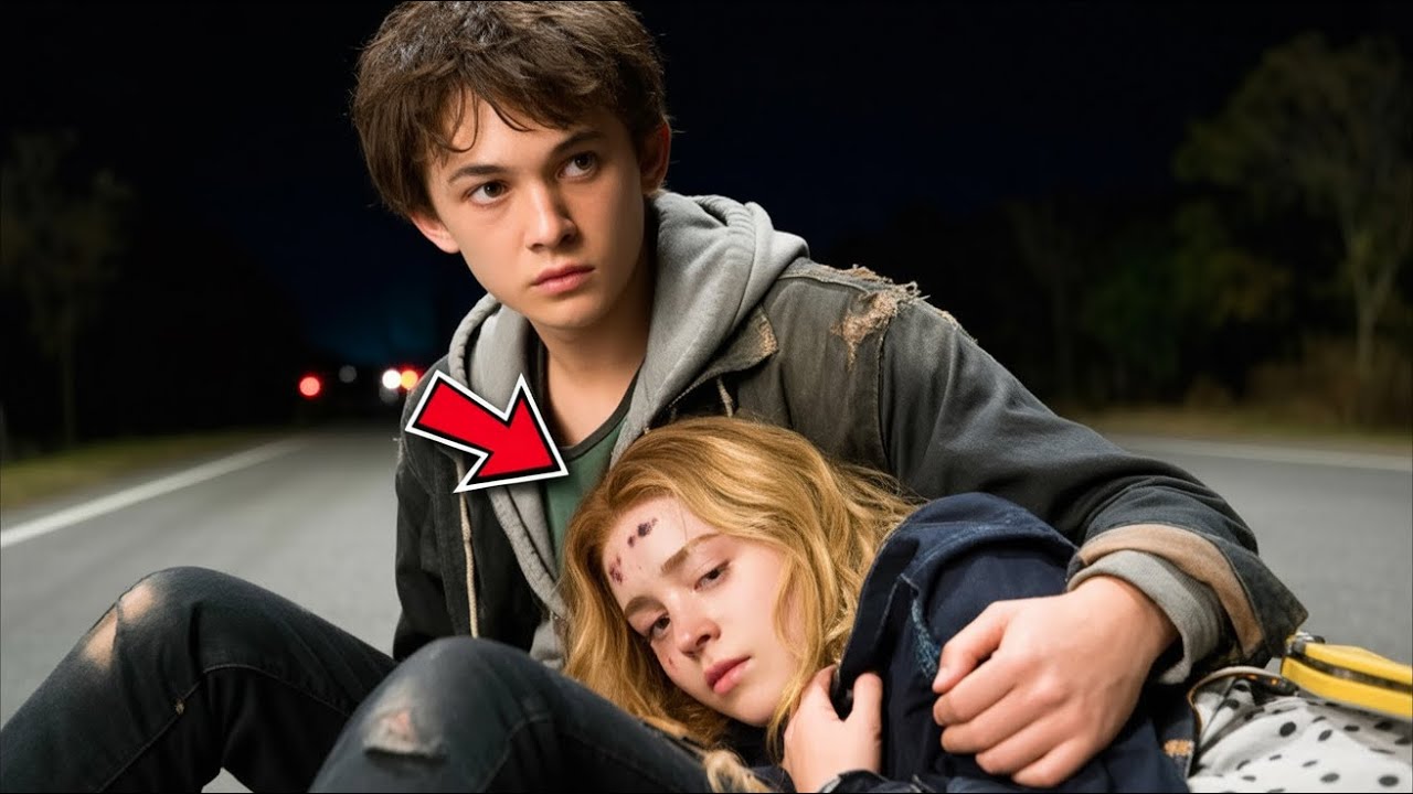 Garçon Sans-Abri Reste Jusqu’à L’Aube Avec Fille Blessée — Son Père Biker Change Toute Sa Vie