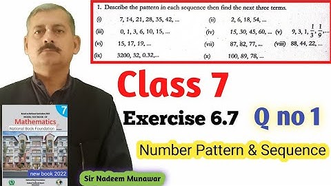 Class 7 Exercise 6.7 Q no 1 Ex 6.7 NBF Maths Federal Maths NBF Maths Class Sir Nadeem Munawar