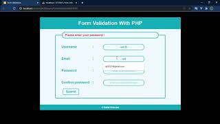 Form validation using PHP