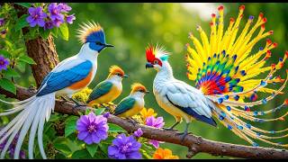 Beautiful Birds by the Waterfall + Healing Piano Music 4K | Soft Nature Music for Emotional Healing screenshot 3