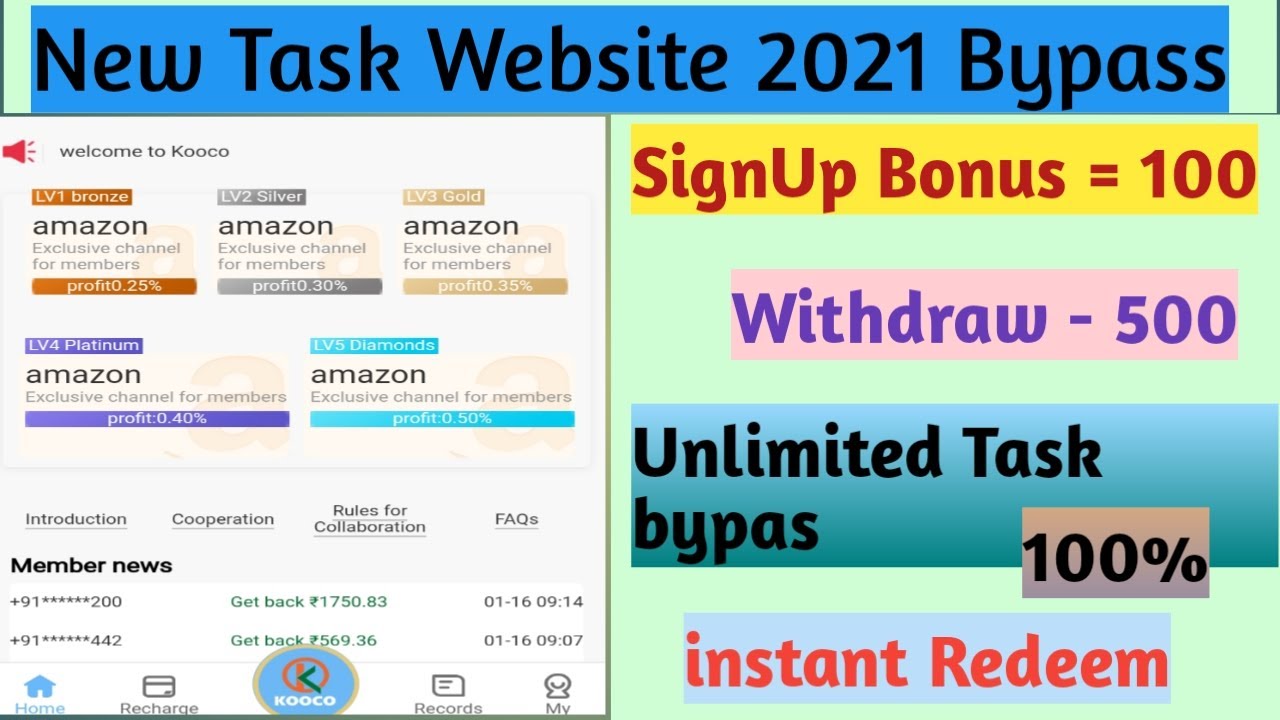 Task Earning App instant Payment || Task Bypass Trick Hacked 2021