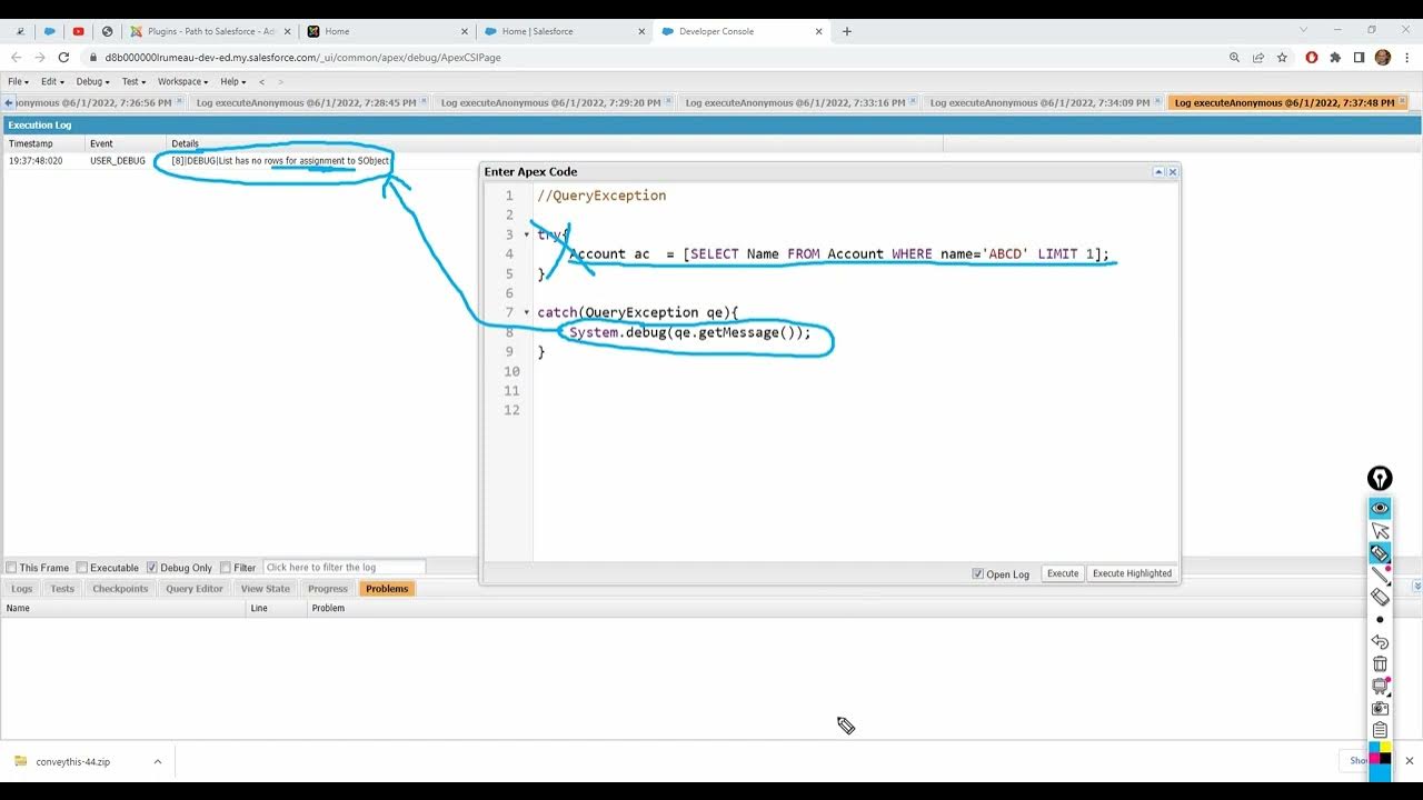 Apex Exceptions 07 QueryException YouTube