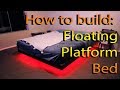 Floating platform bed with LED DIY Queen frame dimensions
