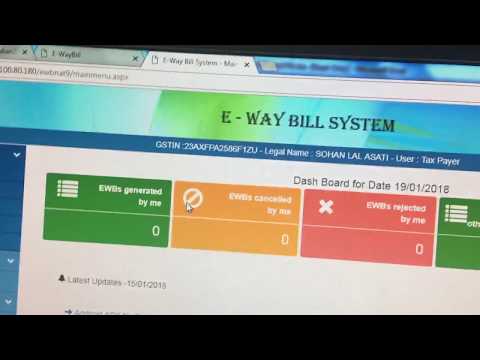 Eway bill dashboard understanding (After Login Process)