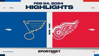 NHL Highlights | Blues vs. Red Wings - February 24, 2024