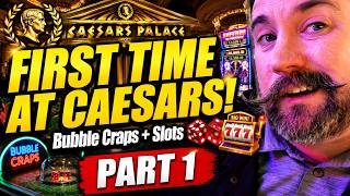 FIRST TIME FILMING INSIDE CAESARS PALACE! 🎰 Bubble Craps & HOT Slot Bonuses | Las Vegas Part 1