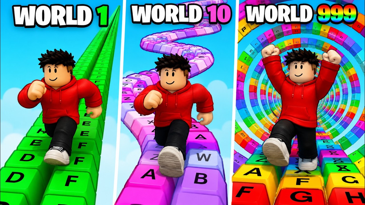 Going From NOOB to PRO in Roblox Keyboard Escape!