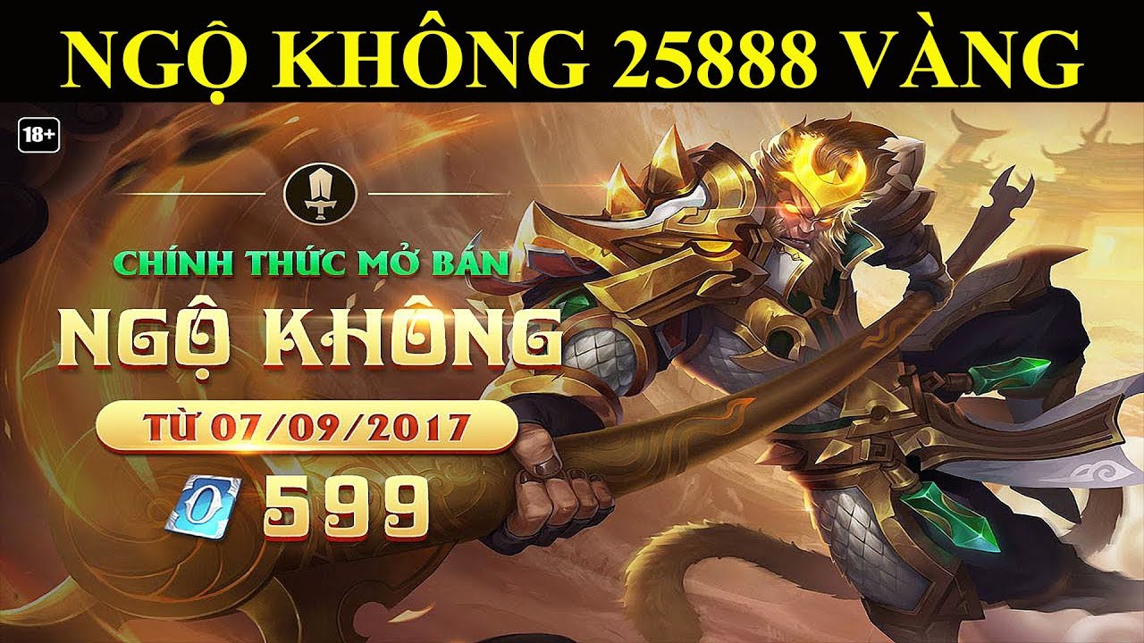 Liên Quân Tôn Ngộ Không Chính Thức Bán Bằng Vàng Giá 25888 Vàng Liên Quân Mobile