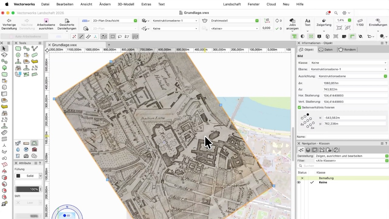 Gescannte Pläne anpassen | Skills and Drills Landschaft 1.3.