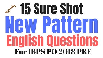 15 Sure Shot New Pattern English Questions for IBPS PO 2018 Pre | Basant Singhal Sir