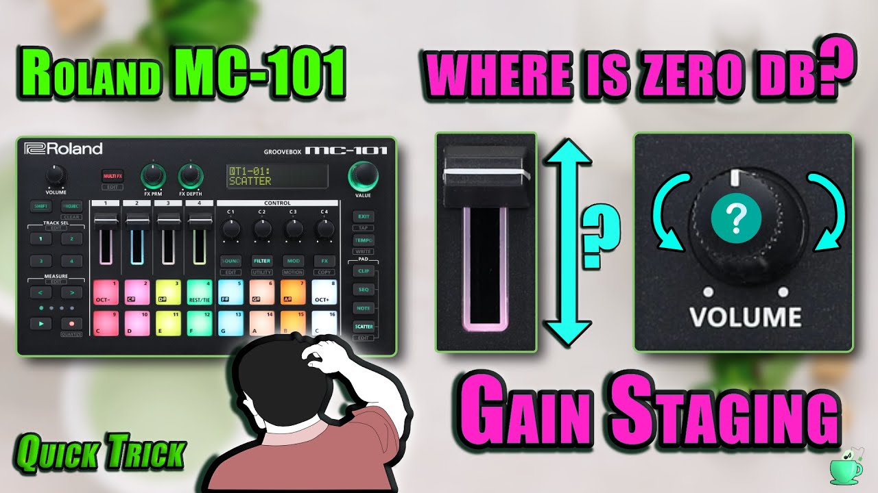 Roland MC-101 : Gain Staging // How to set faders & velocity for