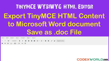How to Export TinyMCE Editor Content to MS Word Document