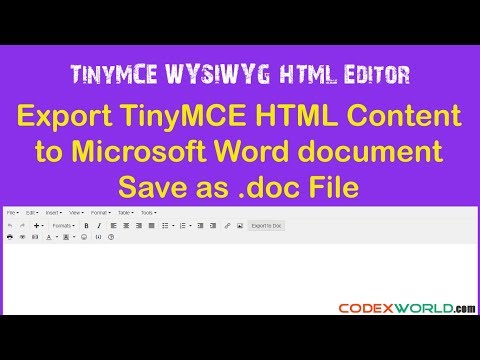 How to Export TinyMCE Editor Content to MS Word Document