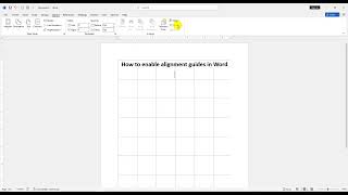 How to enable alignment guides in Word