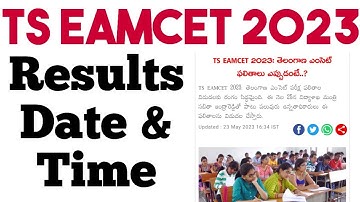 TS EAMCET 2023 RESULTS DATE AND TIME