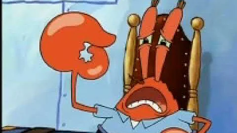 Mr. Krabs plays a sad song on the world’s smallest violin