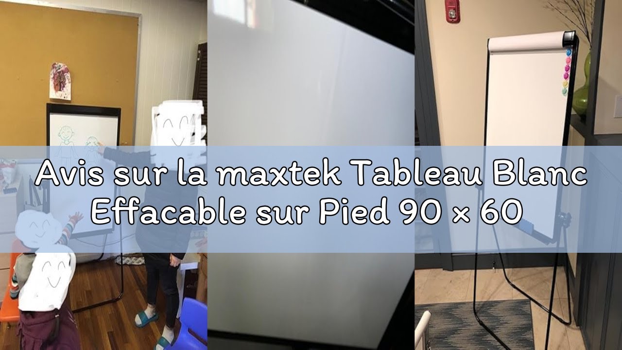 Avis sur la maxtek Tableau Blanc Effacable sur Pied 90 × 60 Cm, Tableau Blanc Magnetique avec Alumin