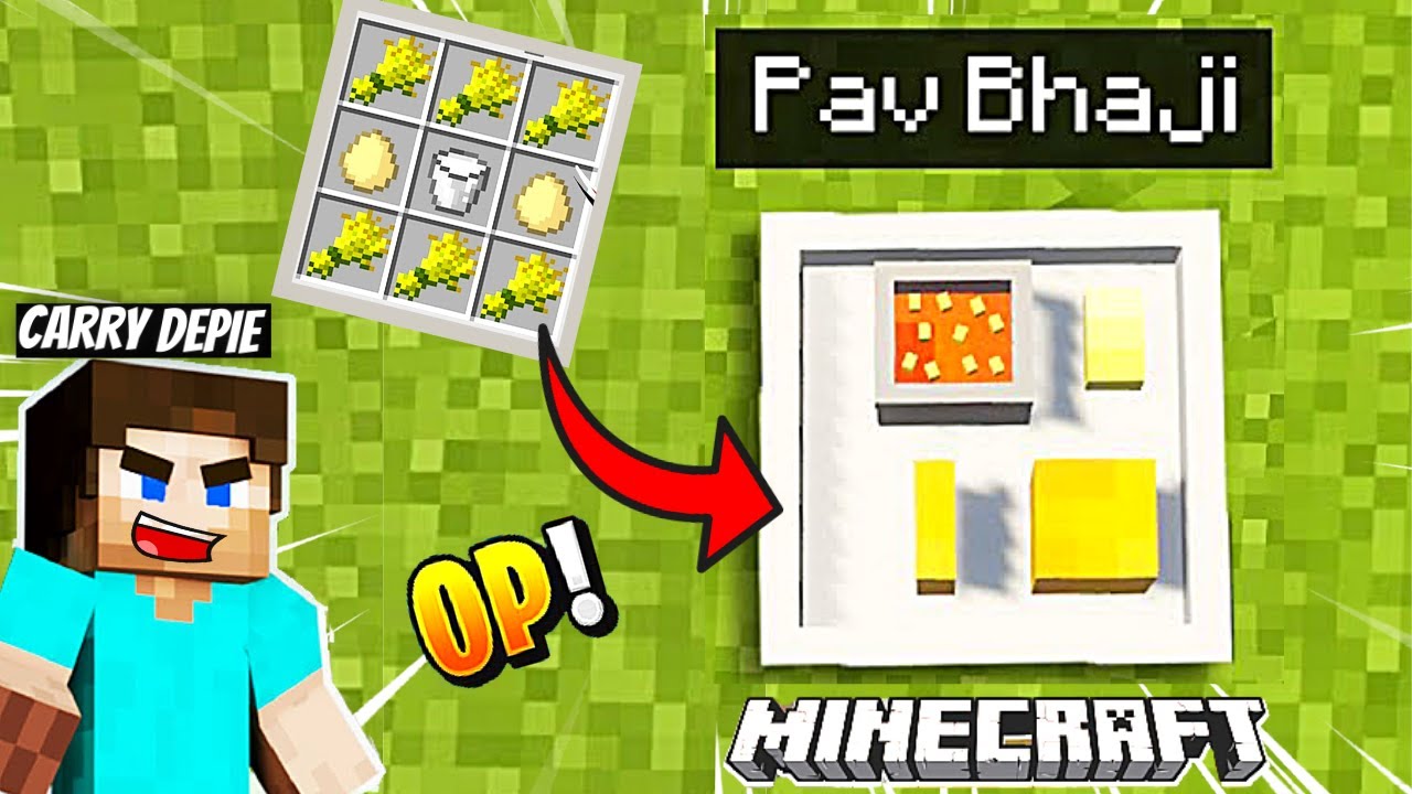 I Crafted Pav Bhaji and Indian foods in Minecraft 🔥🔥
