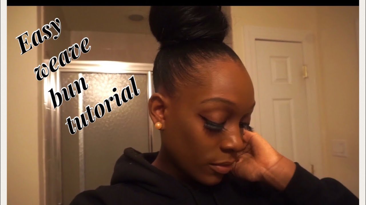 How to do a weave bun tutorial quick and easy. YouTube