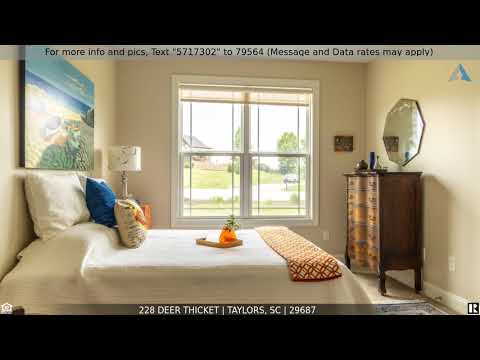 228 Deer Thicket, Taylors, SC home video tour