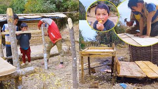 Brother's helping me to make table || Adhiraj making wooden table with brothers@Sanjipjina