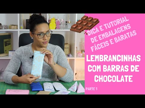 Embalagens fáceis para lembrancinha com barra de chocolate