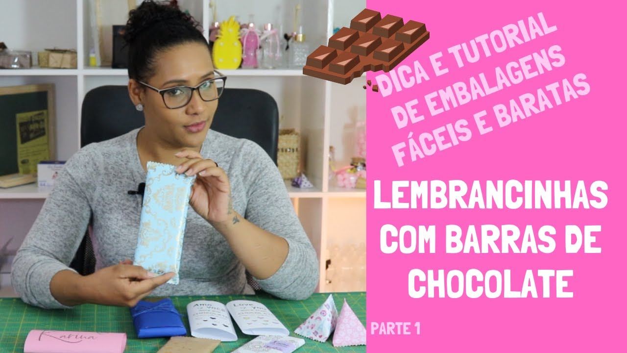 Embalagens fáceis para lembrancinha com barra de chocolate