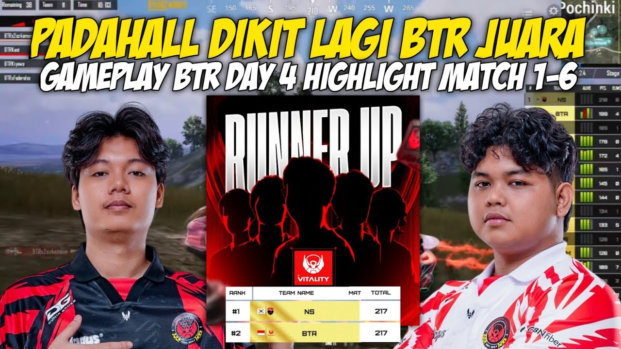 BTR RUNNER UP! GAMEPLAY BTR DAY 4 GRAND FINAL MATCH 1-6 - YouTube