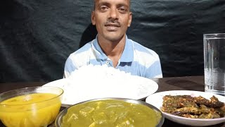 Palak paneer | Dal fry | Bhendi fry | Rice | Eating challenge | Mukbang