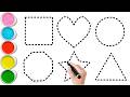 Learn 2D Shapes | Drawing &amp; Coloring | Tracing Lines  | Rhymes Collection | Preschool Learning Video