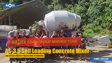 AS3.5 Self Loading Mixer & ABT40C Concrete Pump Working in Manado Indonesia