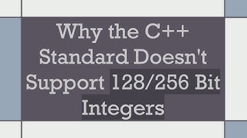 Why the C+ +  Standard Doesn