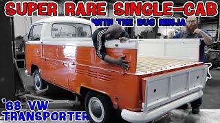 Super Rare '68 Volkswagen Single Cab Transporter in the CAR WIZARD's shop. Bug Ninja fell in love!