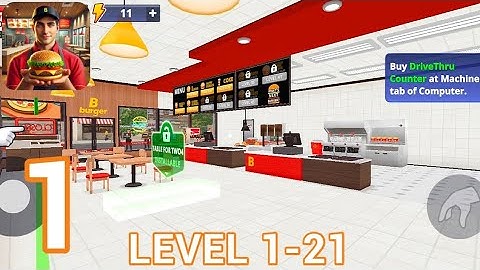 Burger Simulator | Gameplay Walkthrough Part 1 - Tutorial + Level [1-21]