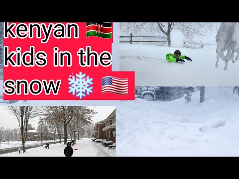 MY KENYAN 🇰🇪 AMERICAN 🇺🇸 KIDS  PLAYING WITH THE SNOW ❄️ ❄️