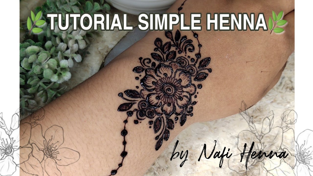 Tutorial Henna Simple Motif Bunga Dan Daun Untuk Pemula Youtube