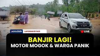 TAPANULI TENGAH DARURAT BANJIR! Sungai Aek Lopian Meluap, Jalur Lintas Padang Sidempuan Lumpuh