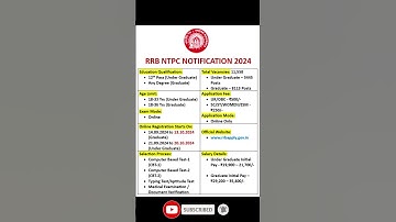 RRB NTPC NOTIFICATION 2024 | RRB NTPC RECRUITMENT 2024 | OFTEN UPDATES #rrbntpc #rrbntpc2024