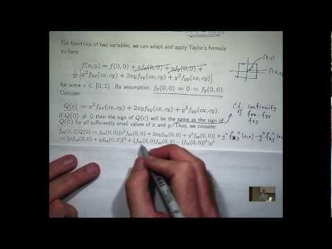 Second derivative test: