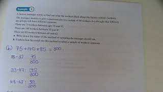 Year 1 Statistics - S1.2 Sampling - Example 3