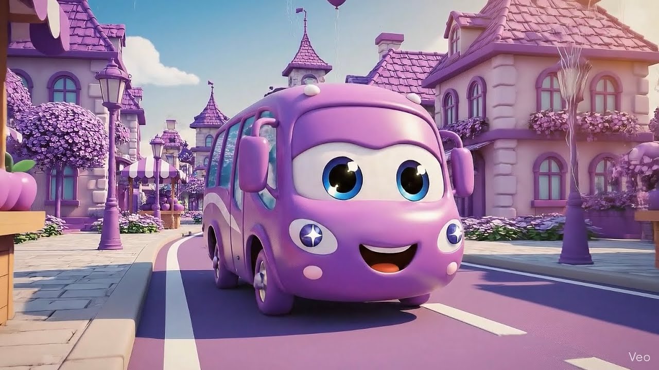 “Bus On The Wheels – Colorful Bus Songs for Kids | Red, Yellow, Blue, Green & More |Play & Giggles |