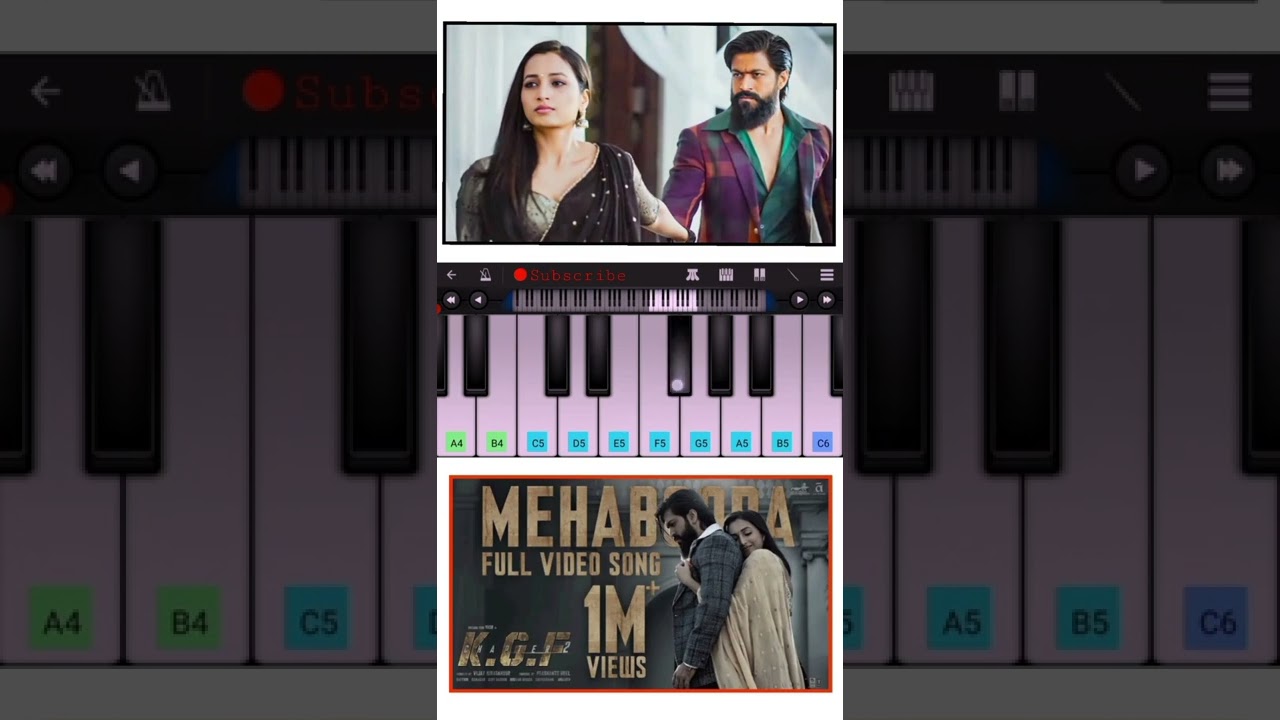Mehabooba Song Piano Tutorial| | KGF 2 | 