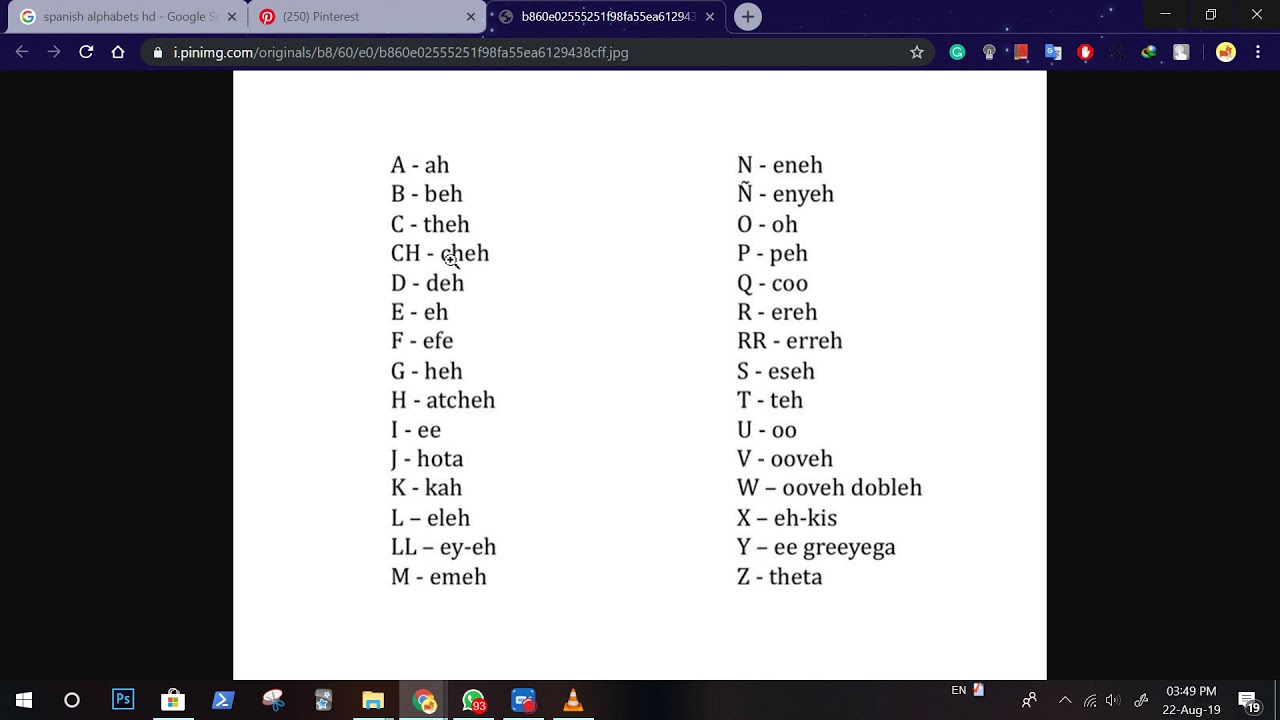 Spanish Alphabets Youtube