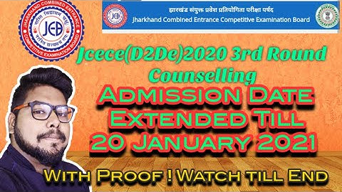 JCECE(D2De) 3rd Round Counselling : Admission Date Extended Till 20 January 2021 | Watch till End ☺️