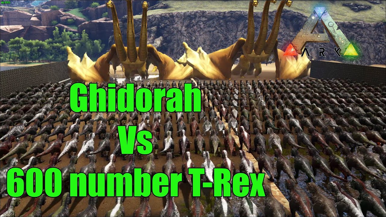 Ghidorah with 600 Trex massive trex level 1000 Ghidorah in Ark