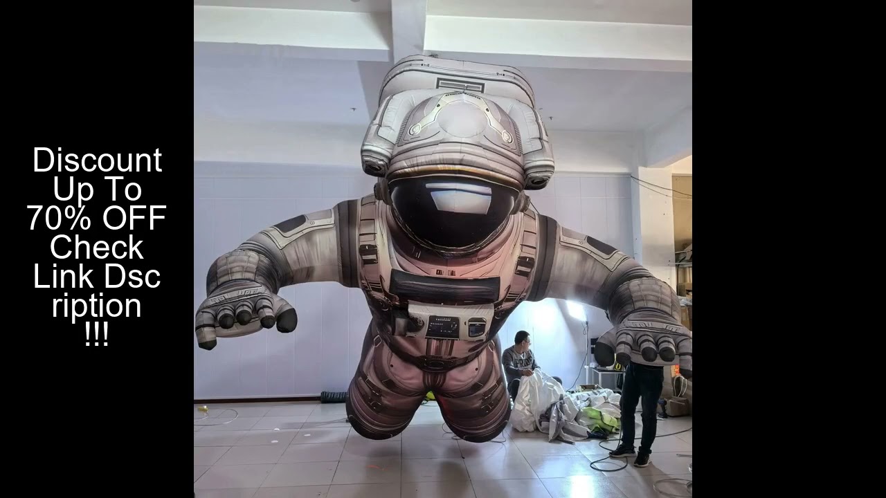 Giant Inflatable Astronaut with White LED Light Air Blow Hanging Spaceman Decoration for Concert Nig