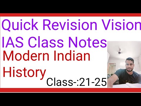 Quick Revision UPSC Modern Indian History Notes, Class notes of Vision ...