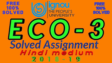 ECO - 3 solved assignment in hindi 2018 - 19 || ECO-03 solved assignment Ignou || the gyan plus