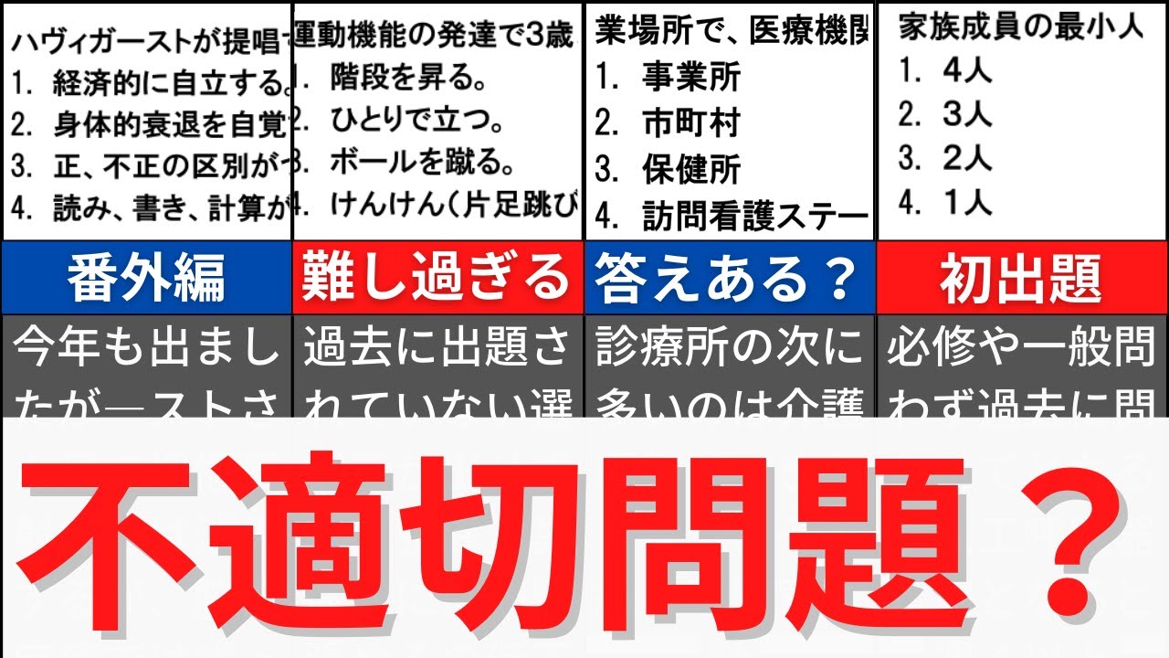 不 適切 問題 看護 師 国家 試験